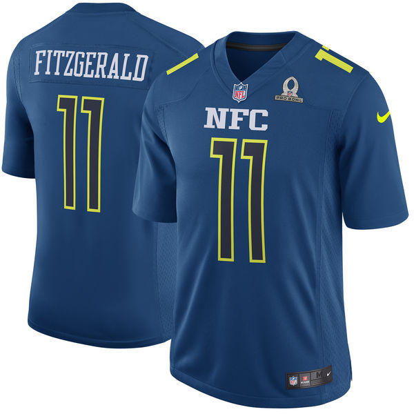 Men NFC Arizona Cardinals #11 Larry Fitzgerald Nike Navy 2017 Pro Bowl Game Jersey->green bay packers->NFL Jersey